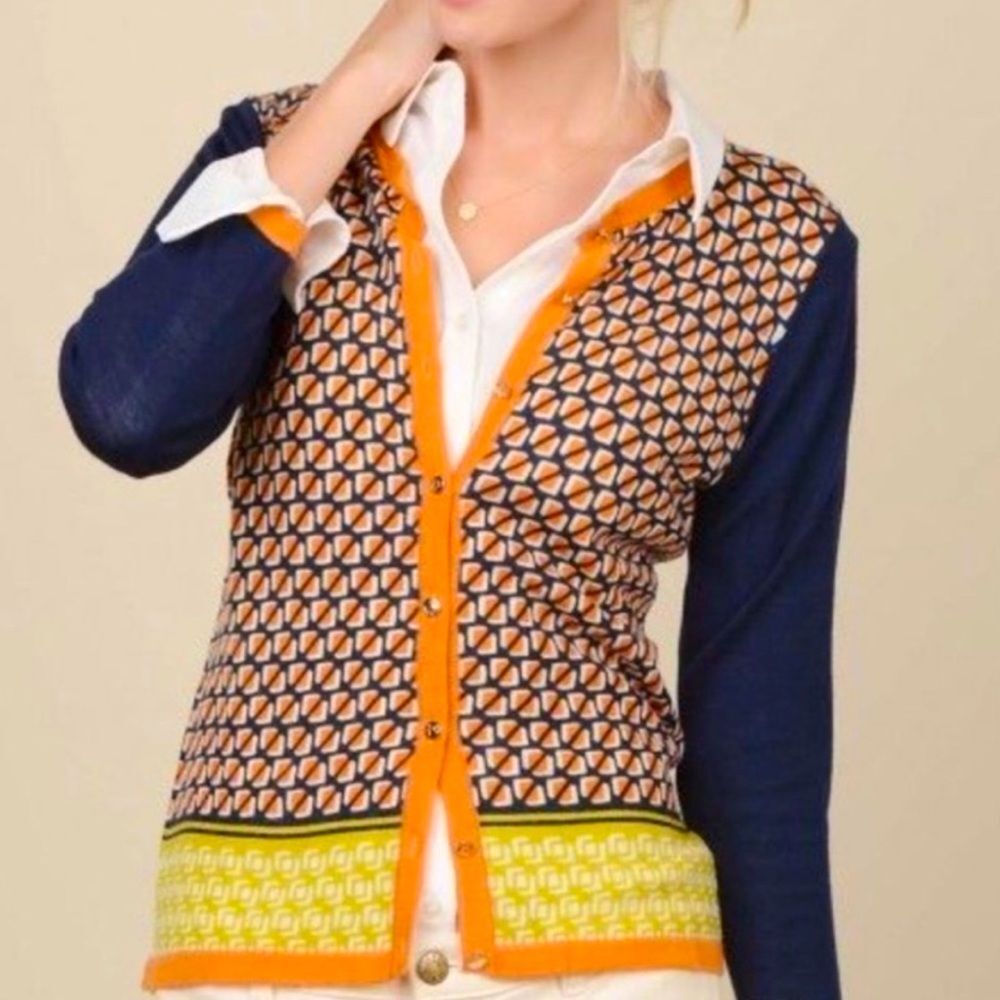Spartina 449 Fair & Square 100% Merino Wool Cardigan Size Small